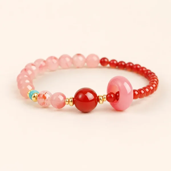 Nanhong Agate Single-Strand Bracelet for Vitality & Grounding
