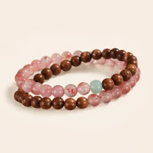 Nanhong Agate Double-Wrap Bracelet for Vitality & Grounding