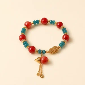 Nanhong Agate Gourd Bracelet for Vitality & Grounding