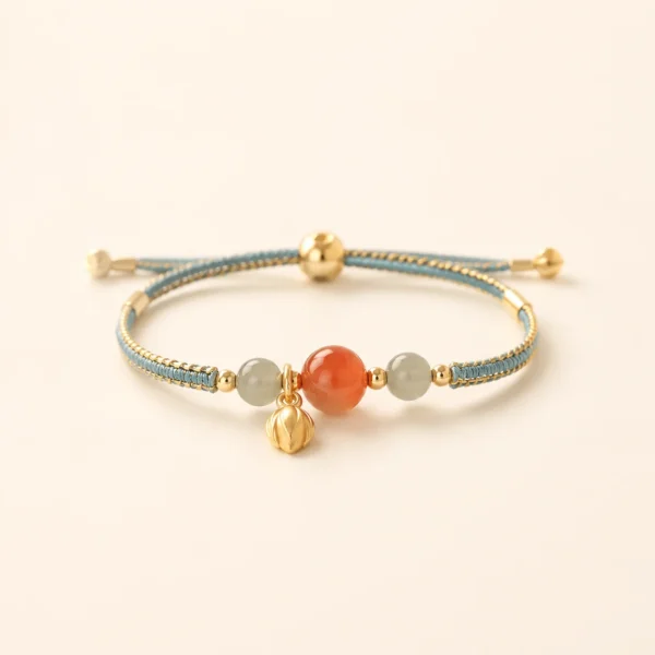 Nanhong Agate Lotus Bracelet for Vitality & Grounding