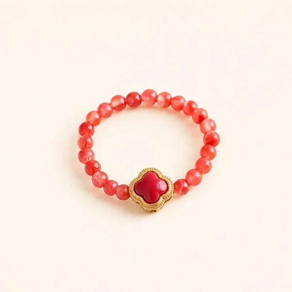 Nanhong Agate 3mm Ring for Vitality & Grounding