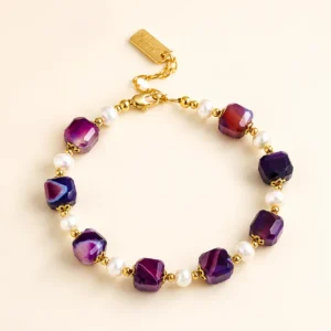 Pearl & Agate Bracelet for Purity & Grace