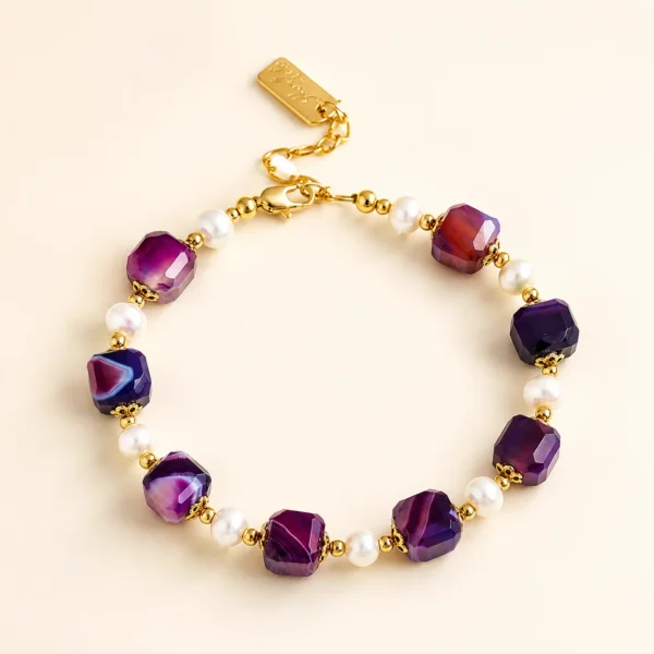 Pearl & Agate Bracelet for Purity & Grace