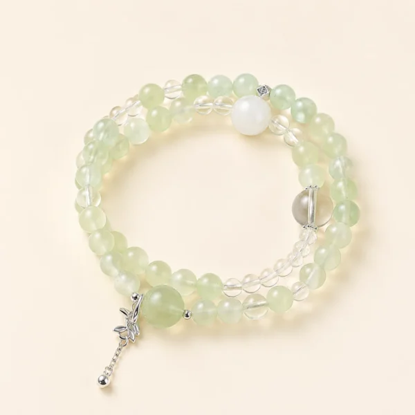 Classic Prehnite Crystal Double-Wrap Bracelet for Calm & Peace