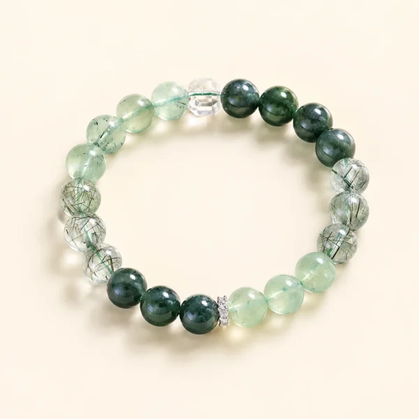Prehnite Crystal 8mm Bracelet for Calm & Peace