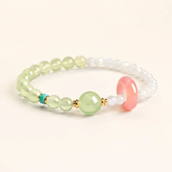 Prehnite Crystal Peace Buckle Bracelet for Calm & Peace