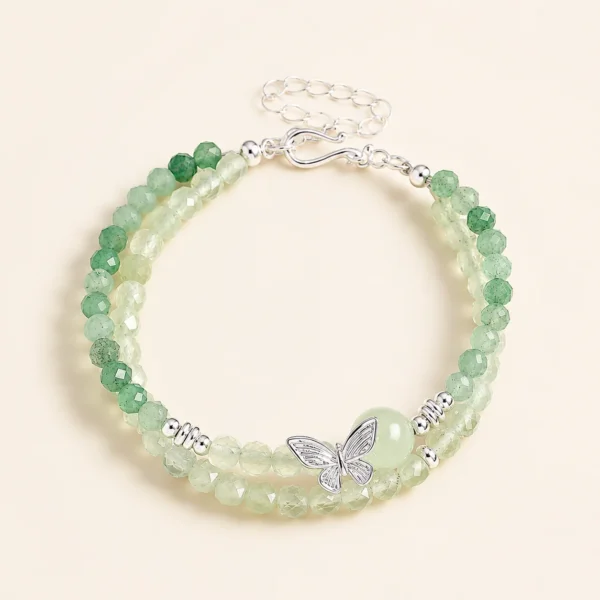 Handcrafted Prehnite Crystal Bracelet for Calm & Peace