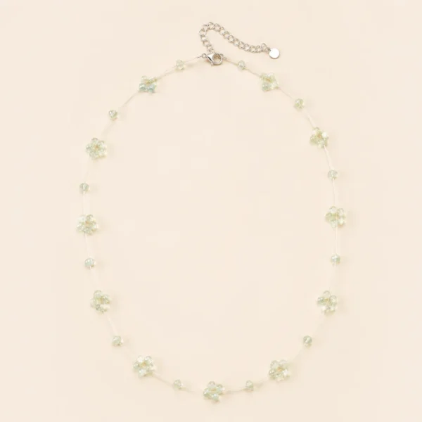 Prehnite Crystal Faceted Necklace for Calm & Peace