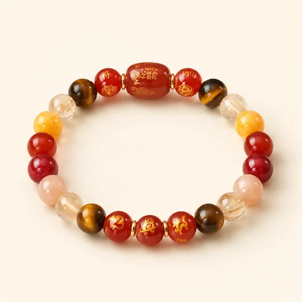 Red Agate Zodiac Bracelet for Protection & Vitality