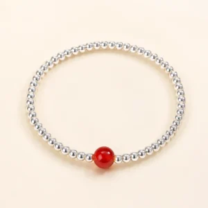 Red Agate 3mm Bracelet for Protection & Vitality