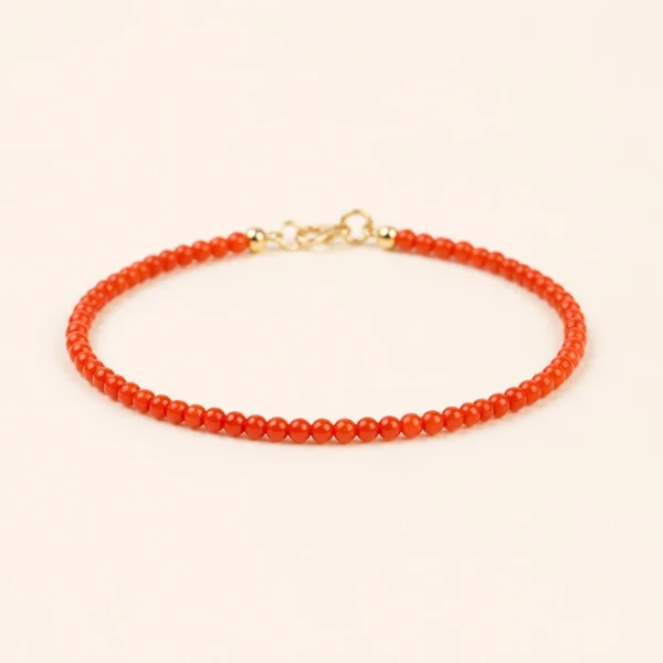 Red Agate 2mm Bracelet for Protection & Vitality