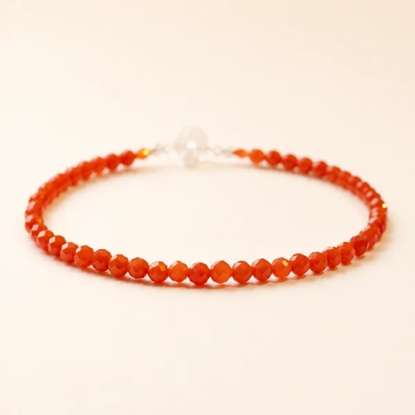 Red Agate Faceted Bracelet for Protection & Vitality