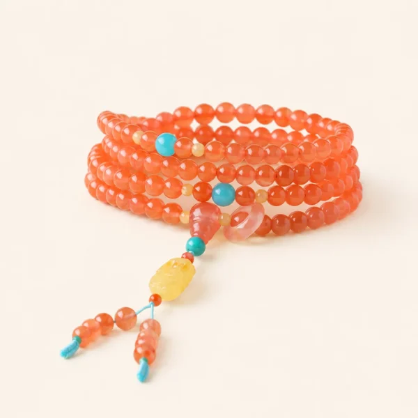 Red Agate Multi-Strand Necklace for Protection & Vitality