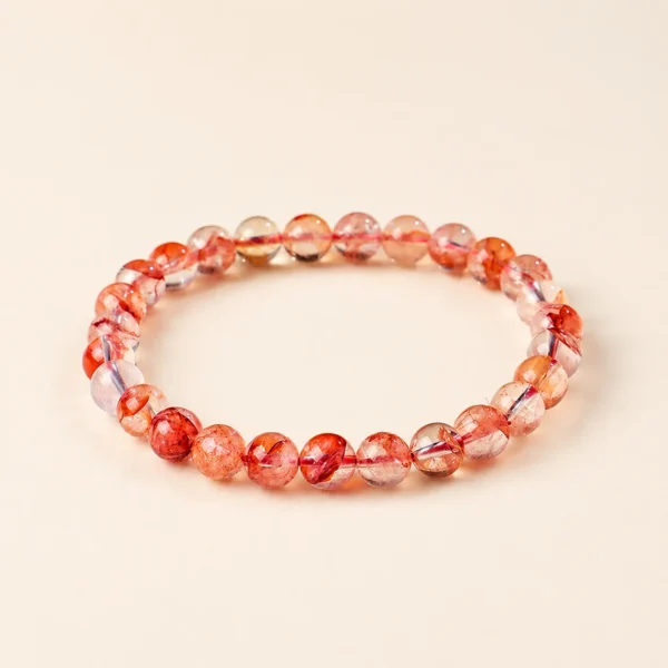 Classic Red Phantom Quartz 6mm Bracelet for Vitality & Grounding