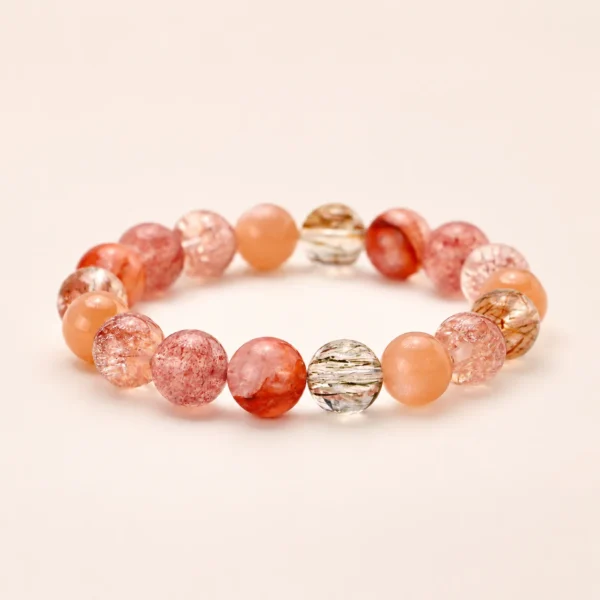 Red Phantom Quartz Multi-Stone Bracelet for Vitality & Grounding