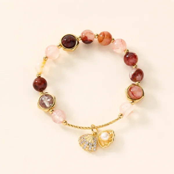 Classic Red Phantom Quartz Bracelet for Vitality & Grounding