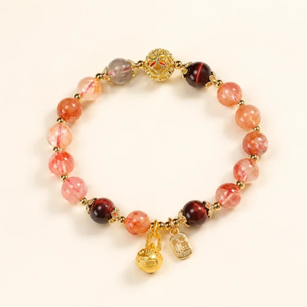 Red Phantom Quartz Bracelet for Vitality & Grounding