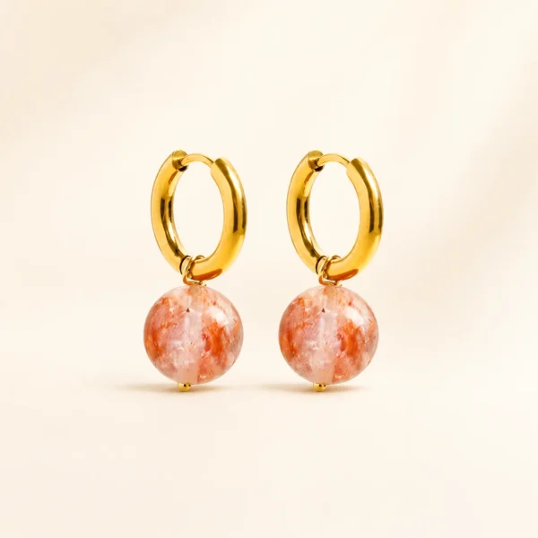 Red Phantom Quartz Earrings for Vitality & Grounding