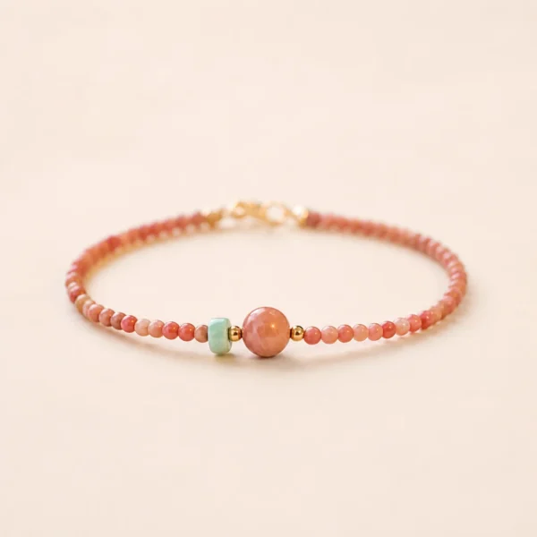 Classic Rhodochrosite Crystal Bracelet for Love & Compassion