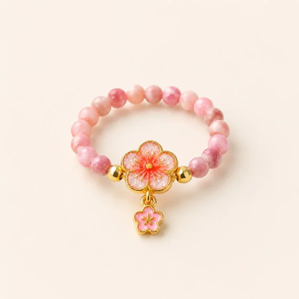 Rhodochrosite Crystal 3mm Ring for Love & Compassion