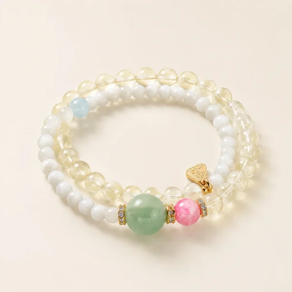 Handcrafted Rose Quartz Double-Wrap Bracelet for Love & Calm