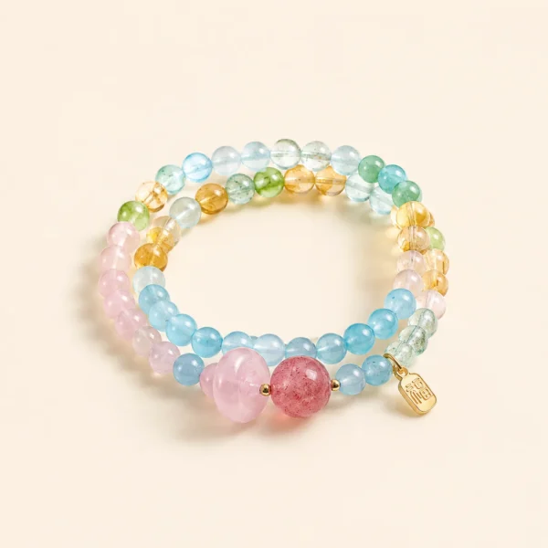 Classic Rose Quartz Double-Wrap Bracelet for Love & Calm