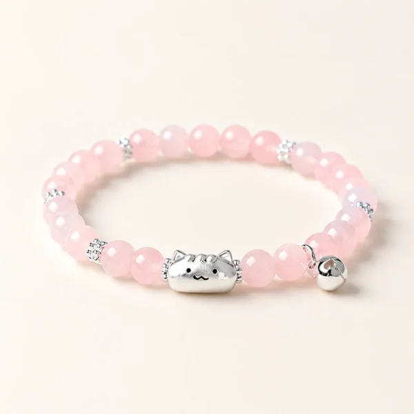 Rose Quartz Cat Bracelet for Love & Calm