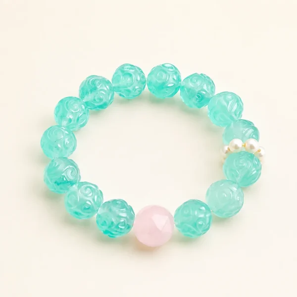Rose Quartz Fretwork Bracelet for Love & Calm