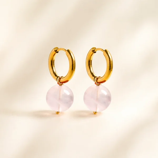 Rose Quartz Earrings for Love & Calm