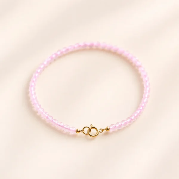 Rose Quartz Faceted 3mm Bracelet for Love & Calm