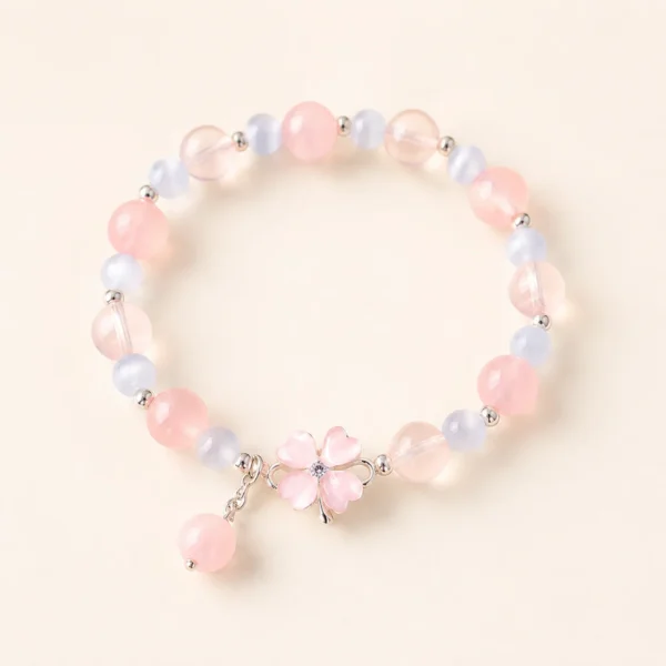 Classic Rose Quartz Four-Leaf Clover Bracelet for Love & Calm