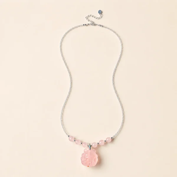 Rose Quartz Necklace for Love & Calm