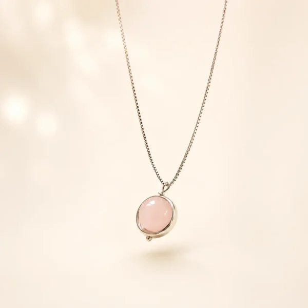 Classic Rose Quartz Necklace for Love & Calm