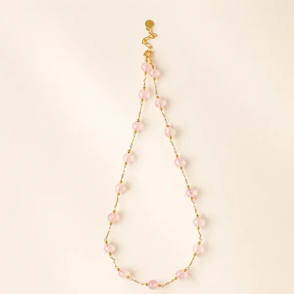 Artisan Rose Quartz Necklace for Love & Calm