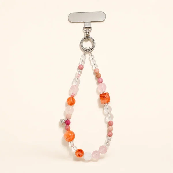 Classic Rose Quartz Phone Charm for Love & Calm