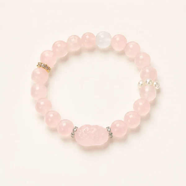 Rose Quartz Pixiu Bracelet for Love & Calm