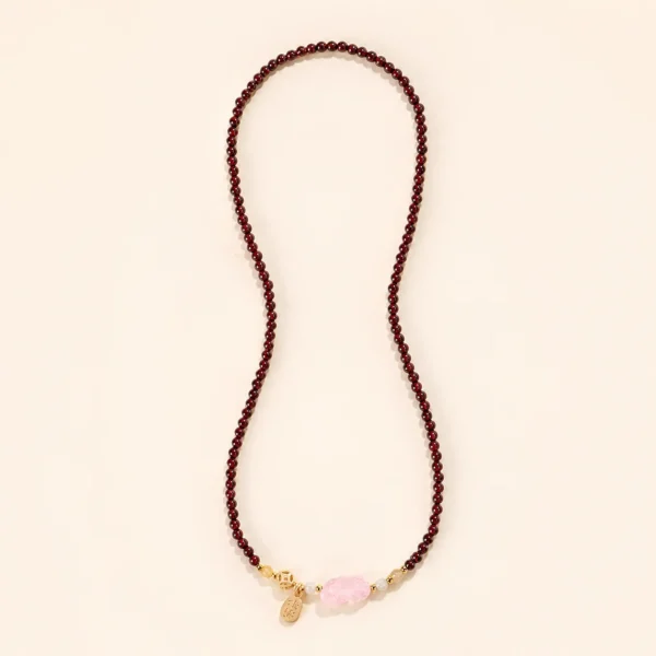 Classic Rose Quartz & Garnet Bracelet for Love & Calm