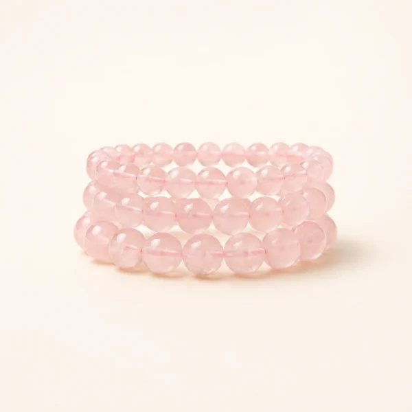 Rose Quartz Plain Band Bracelet for Love & Calm