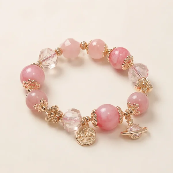 Rose Quartz Starry Bracelet for Love & Calm