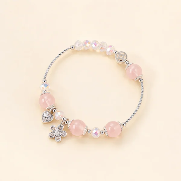 Classic Rose Quartz Star Bracelet for Love & Calm