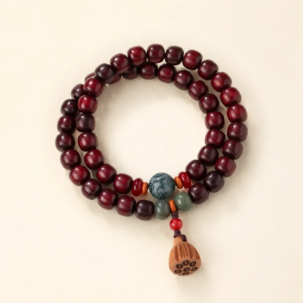Classic Sandalwood Double-Wrap Bracelet for Calm & Grounding
