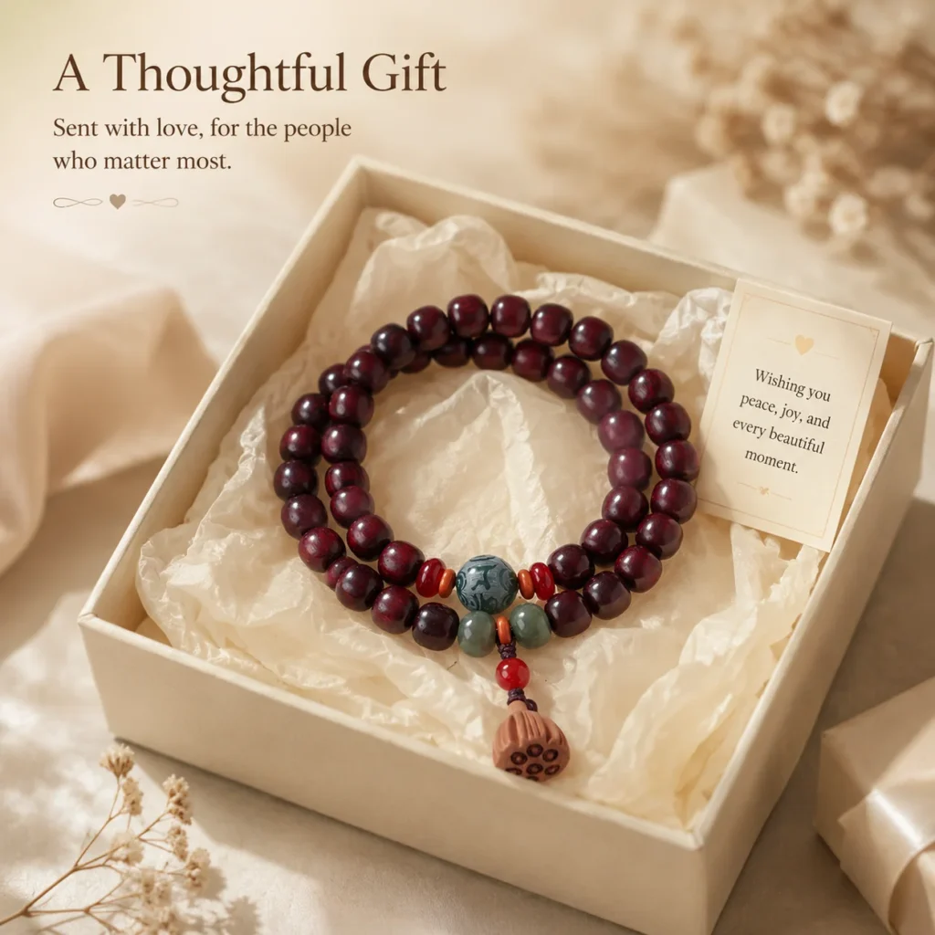 Classic Sandalwood Double-Wrap Bracelet for Calm & Grounding - Image 6