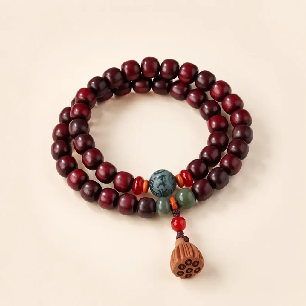 Sandalwood Double-Wrap Bracelet for Calm & Grounding