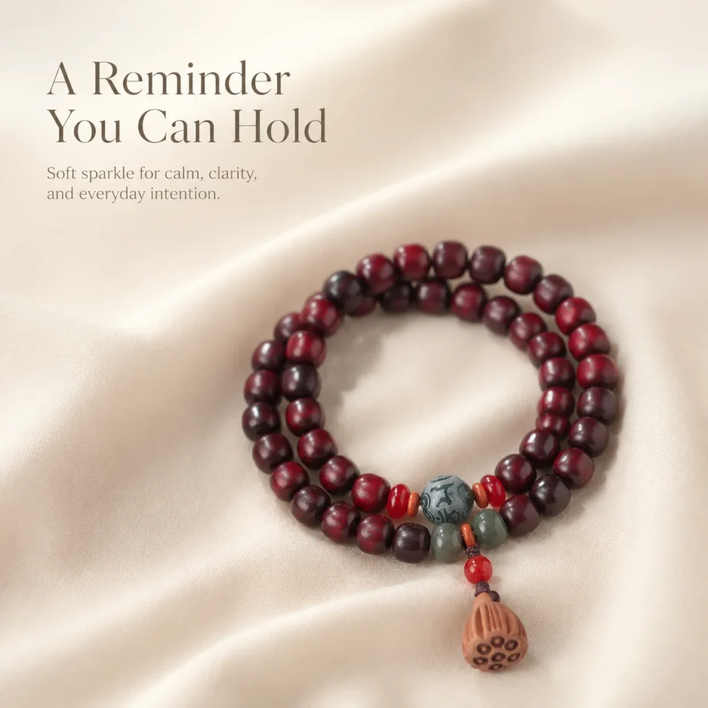 Sandalwood Double-Wrap Bracelet for Calm & Grounding - Image 2