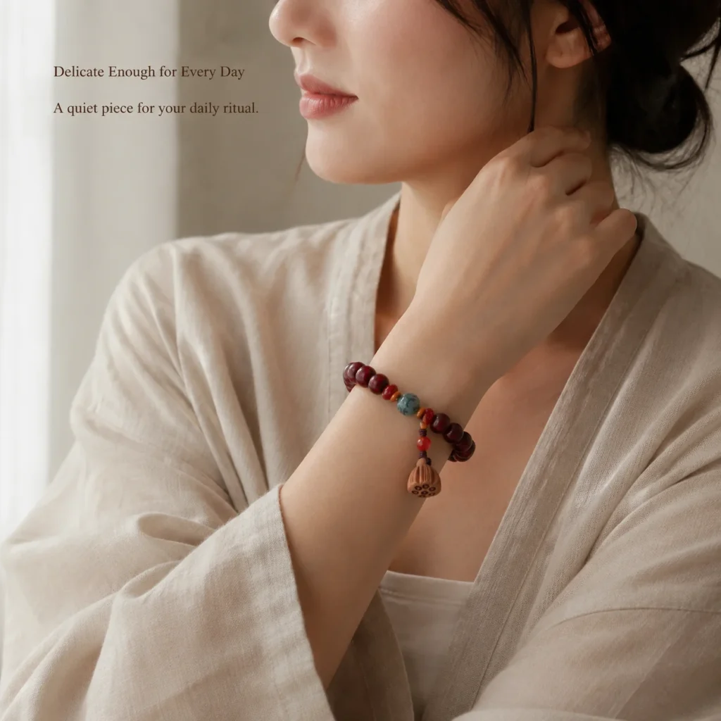 Sandalwood Double-Wrap Bracelet for Calm & Grounding - Image 5