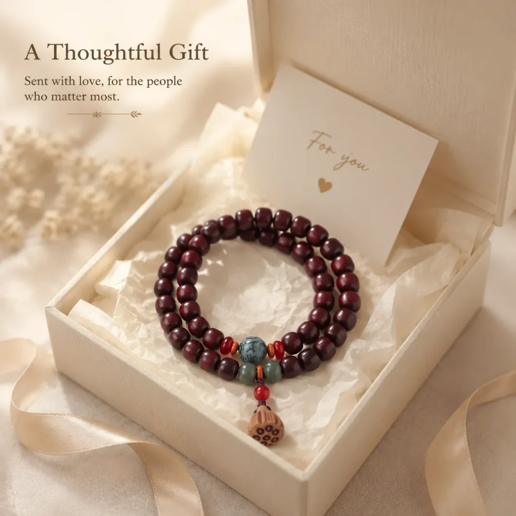 Sandalwood Double-Wrap Bracelet for Calm & Grounding - Image 6