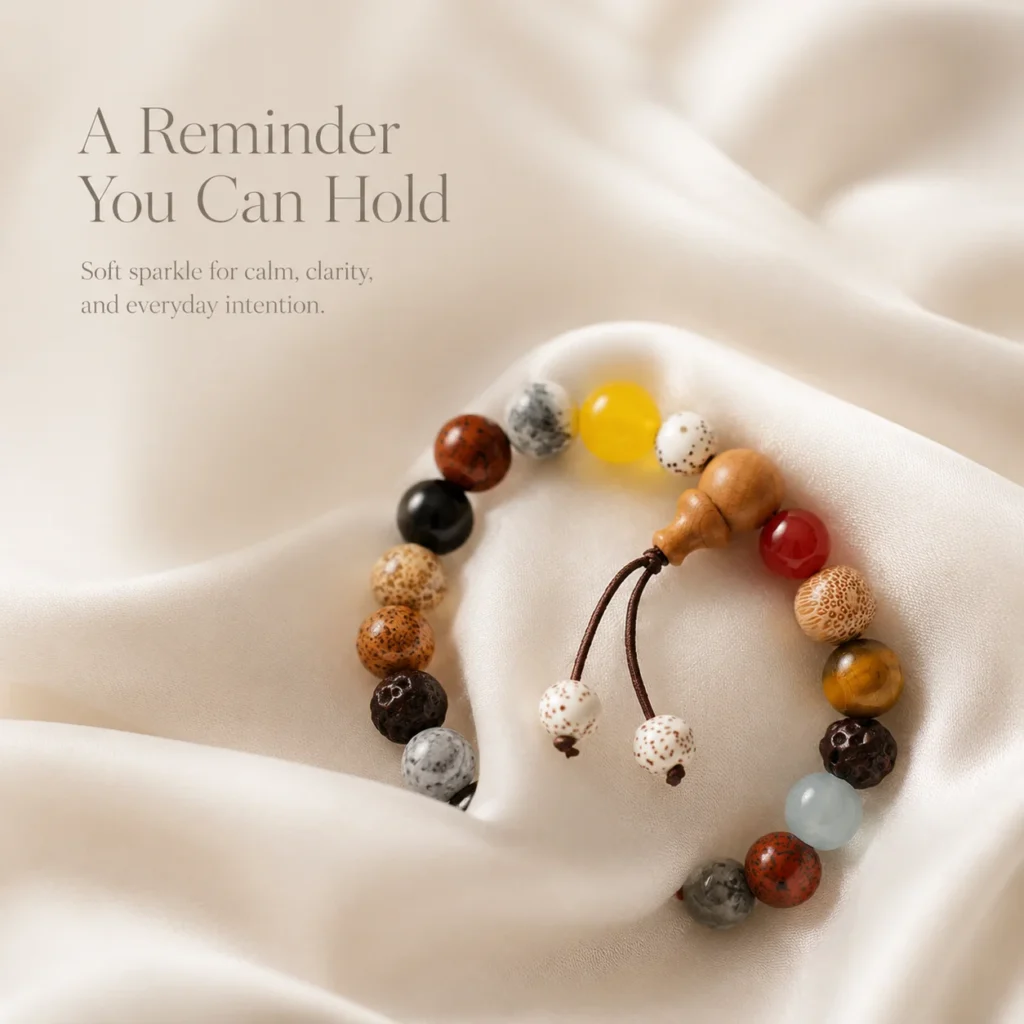 Sandalwood Multi-Stone Bracelet for Calm & Grounding - Image 2