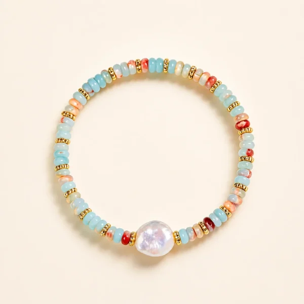 Shoushan Stone & Pearl Bracelet for Grounding & Heritage