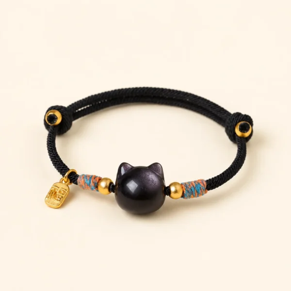 Silver Obsidian Blessing Bracelet for Protection & Calm