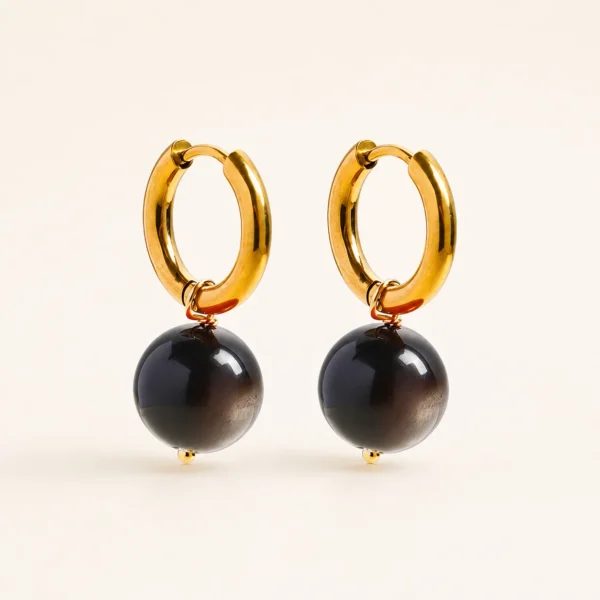 Silver Obsidian Earrings for Protection & Calm